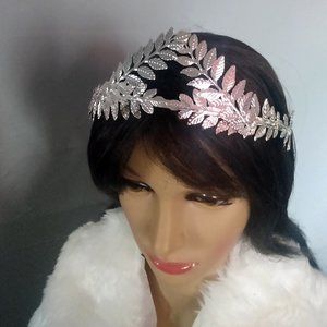 Bridal Leaf Vine Silver Tiara-Wedding Crown Princess Hair Jewelry